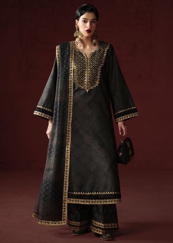 Humjoli Printed Embroidered Lawn 3PC Unstitched Memon Clothes